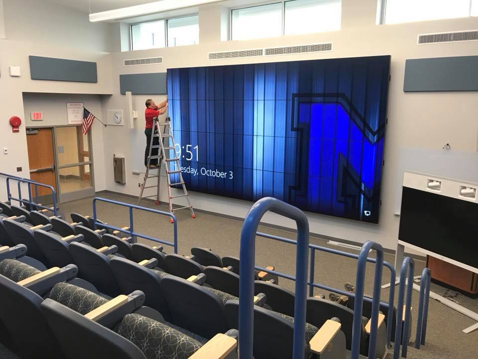 Installing a giant classroom video wall system